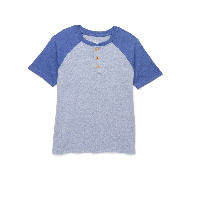 Wonder Nation Boys Henley Shirt with Short Sleeves, Sizes 4-18 & Husky | Walmart (US)