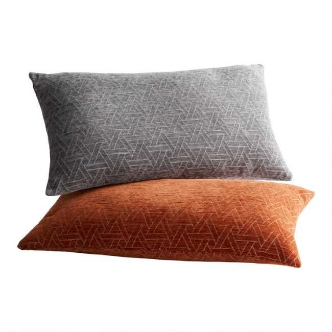 Chenille Abstract Geo Lumbar Pillow | World Market