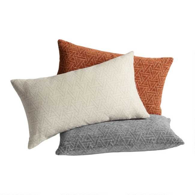Chenille Abstract Geo Lumbar Pillow | World Market