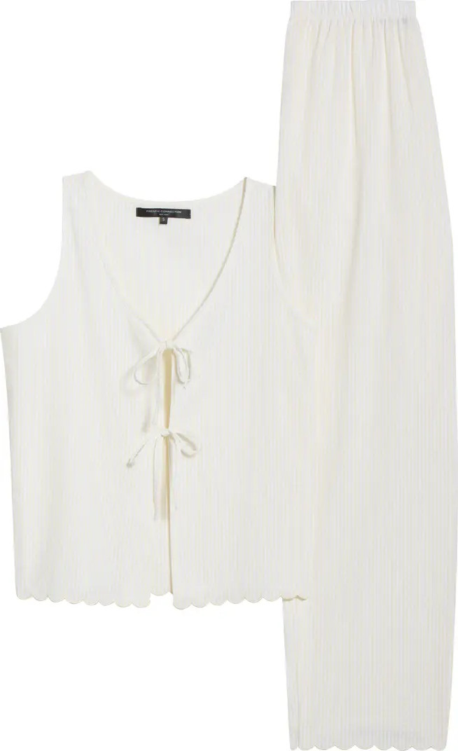 Stripe Scallop Edge Cotton Pajamas | Nordstrom