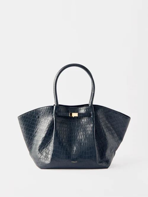 Demellier - New York Croc-effect Leather Tote Bag - Womens - Navy | Matches (US)