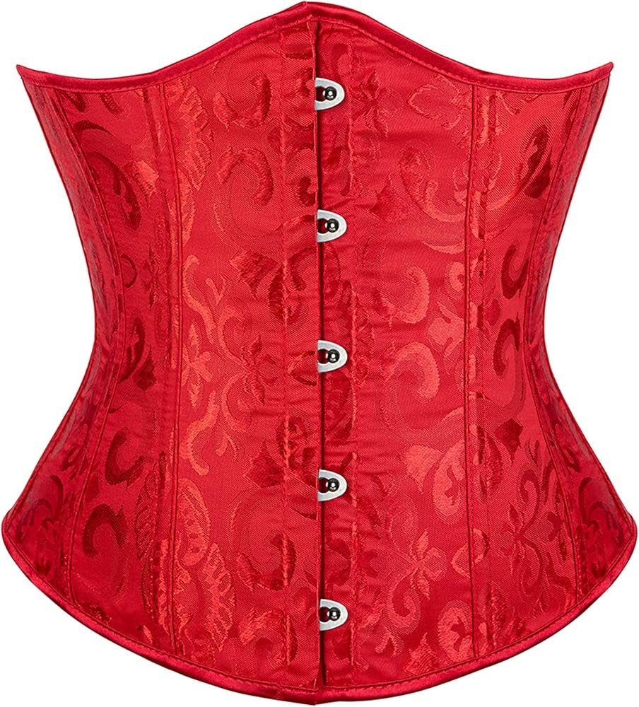 Alivila.Y Fashion Corset Womens Brocade Underbust Boned Corsets Bustier Waist Trainer | Amazon (US)