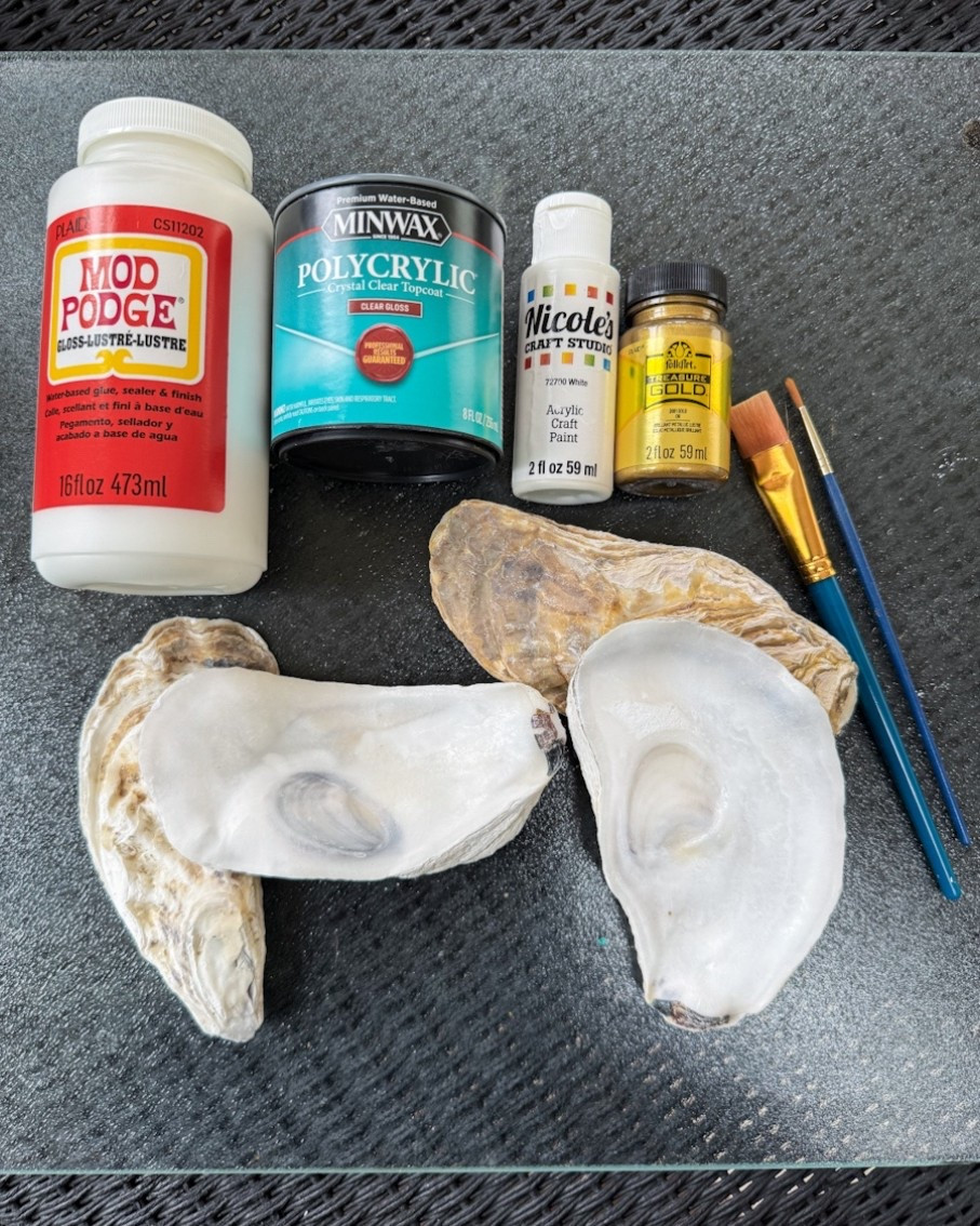 I wanted to do a post with all of the items I use to decoupage the sea shells since I’ve had some ask! 

Paint, gold, decoupage, modpodge, sea shells, beach, summer, polycrylic, shell, ocean, beach, art, create, diy, creative, crafting 



#LTKFindsUnder50 #LTKParties #LTKHome