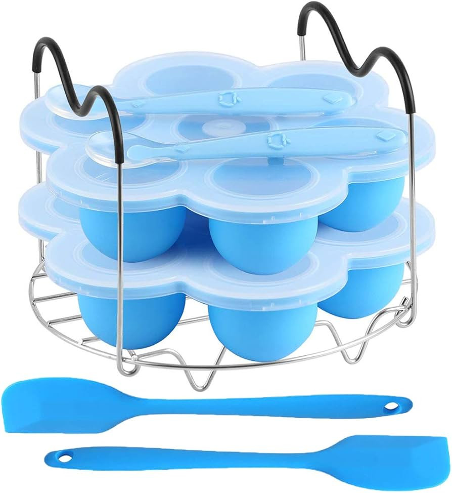 ROTTAY Silicone Egg Bites Molds and Steamer Rack Trivet with Heat Resistant Handles Fit Instant P... | Amazon (US)