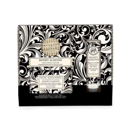 Michel Design Works Body Care Set, Honey Almond Hand Cream with Medium Bar Soap & Soap Saver, Beautiful Boxed Gift Set | Amazon (US)
