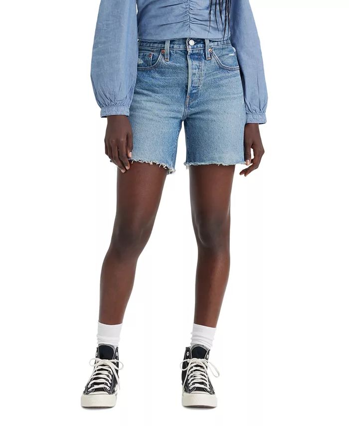 Levi's 501® Mid-Thigh High Rise Straight Fit Denim Shorts - Macy's | Macy's