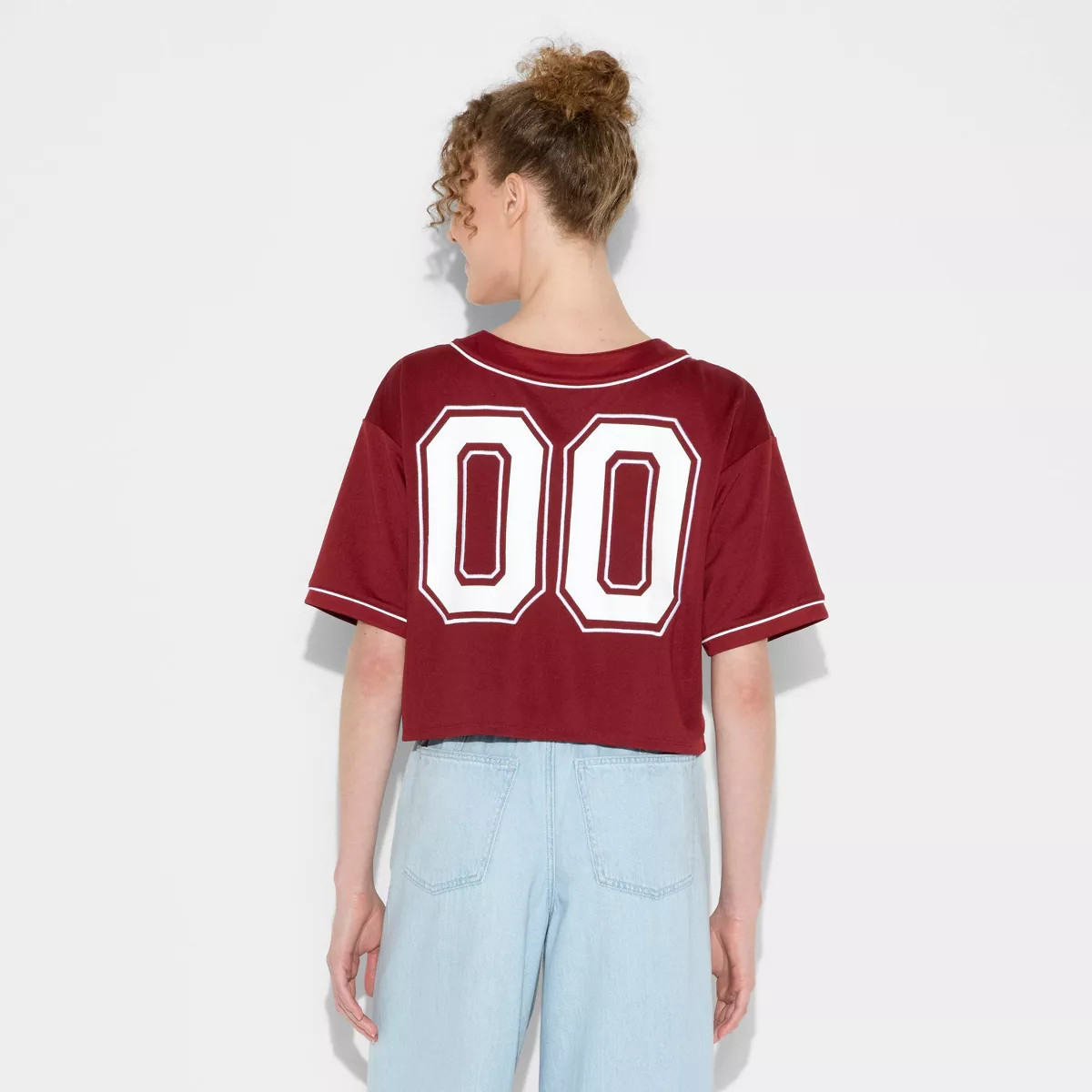 Women's Game Day Cropped Elbow Sleeve V-Neck Athletic Jersey - Wild Fable™ | Target