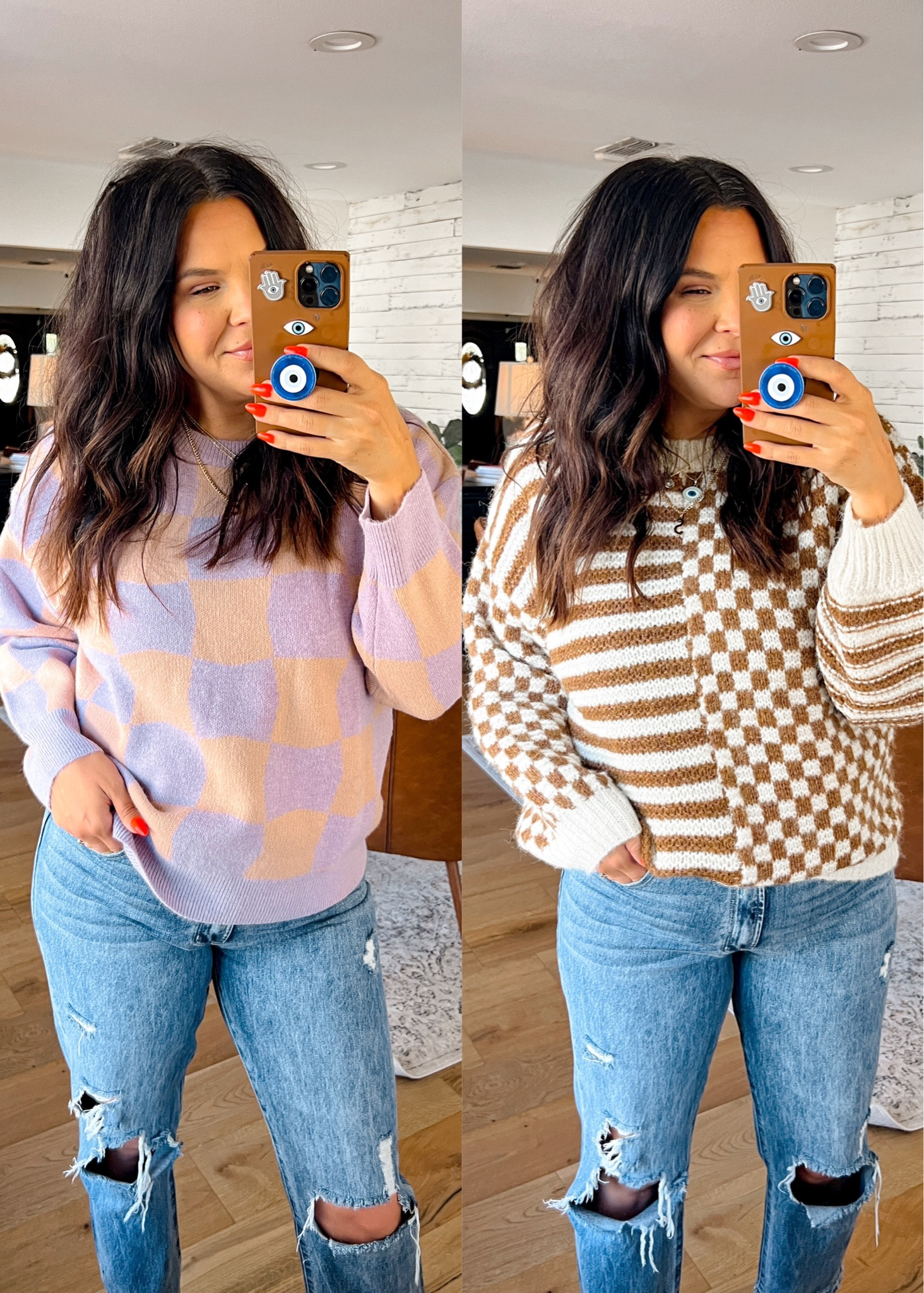 Pink lily drops 
20 % Off with code: BWC20 
Check sweater: large
Brown stipe & check sweater: XL
JEANS: 13/33


#LTKmidsize #LTKstyletip #LTKfindsunder50