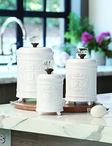 Mud Pie Kitchen Canister (Set of 3), White | Amazon (US)