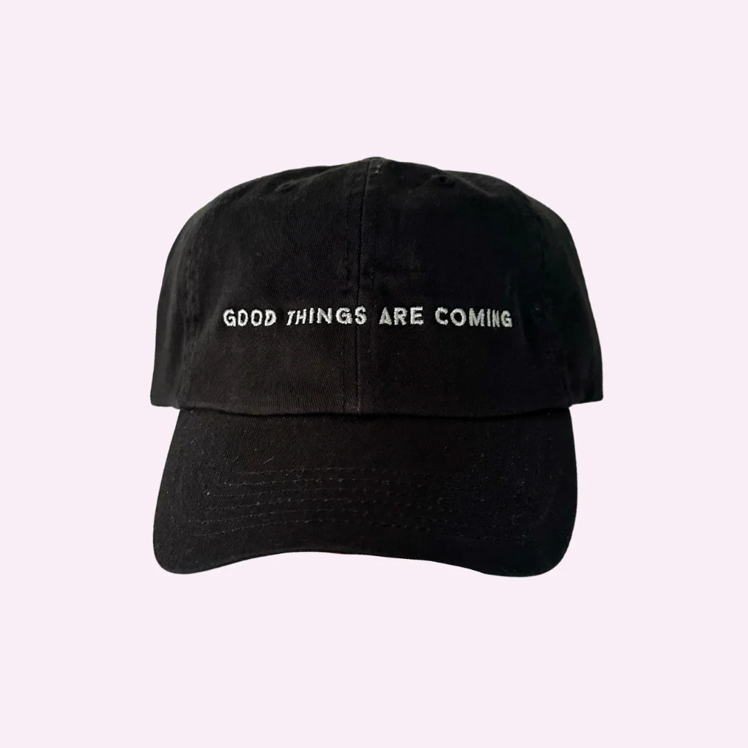 GOOD THINGS ARE COMING ♡ Jenna Crandall Collab embroidered dad hat | BFFS & BABES