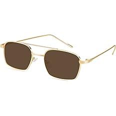 FEISEDY Fashion Square Sunglasses Women Men Trendy Retro Metal Frame Sun Glasses Candy Color Lens... | Amazon (US)