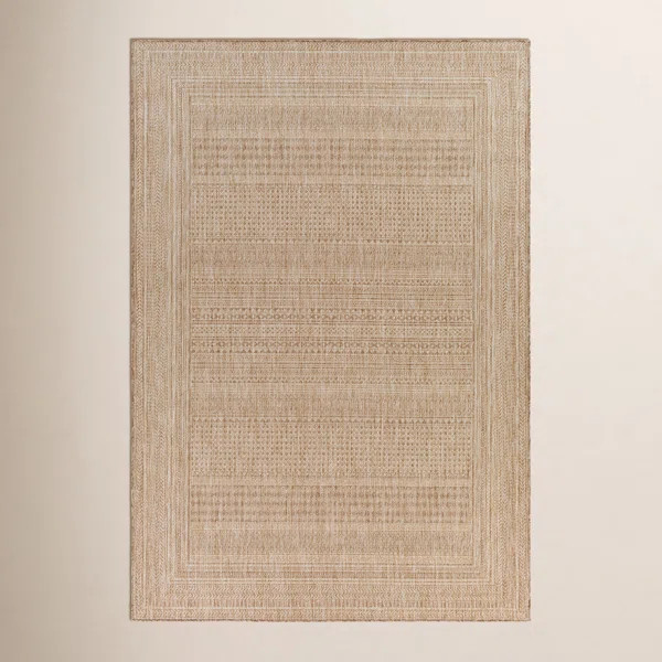 Camar Oriental Indoor/Outdoor Area Rug in Khaki | Wayfair North America