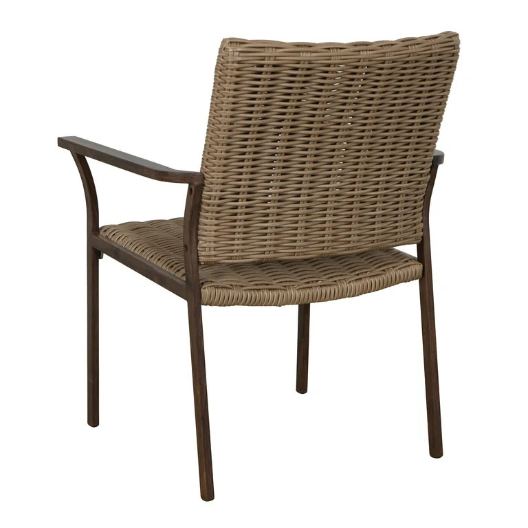 Better Homes & Gardens Bellamy Outdoor 2pk Patio Dining Chairs, Tan Wicker | Walmart (US)