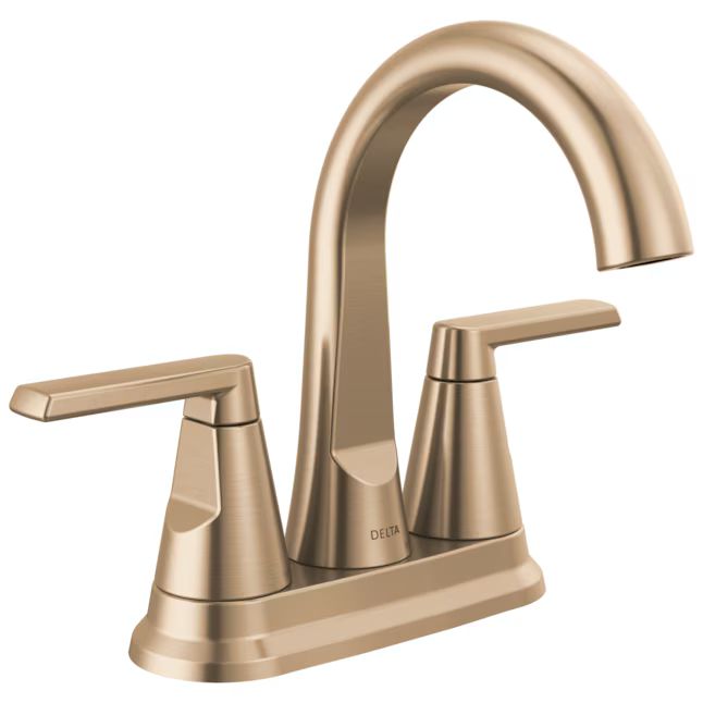 Delta Sparrow Champagne Bronze 4-in centerset 2-Handle WaterSense Bathroom Sink Faucet with Drain | Lowe's