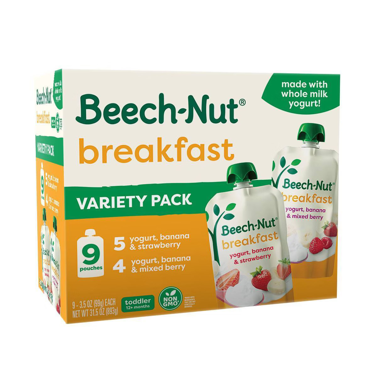 Beech-Nut Fruit & Yogurt Baby Food Pouches, Breakfast Variety Pack, 3.5oz/9ct Pouches | Target