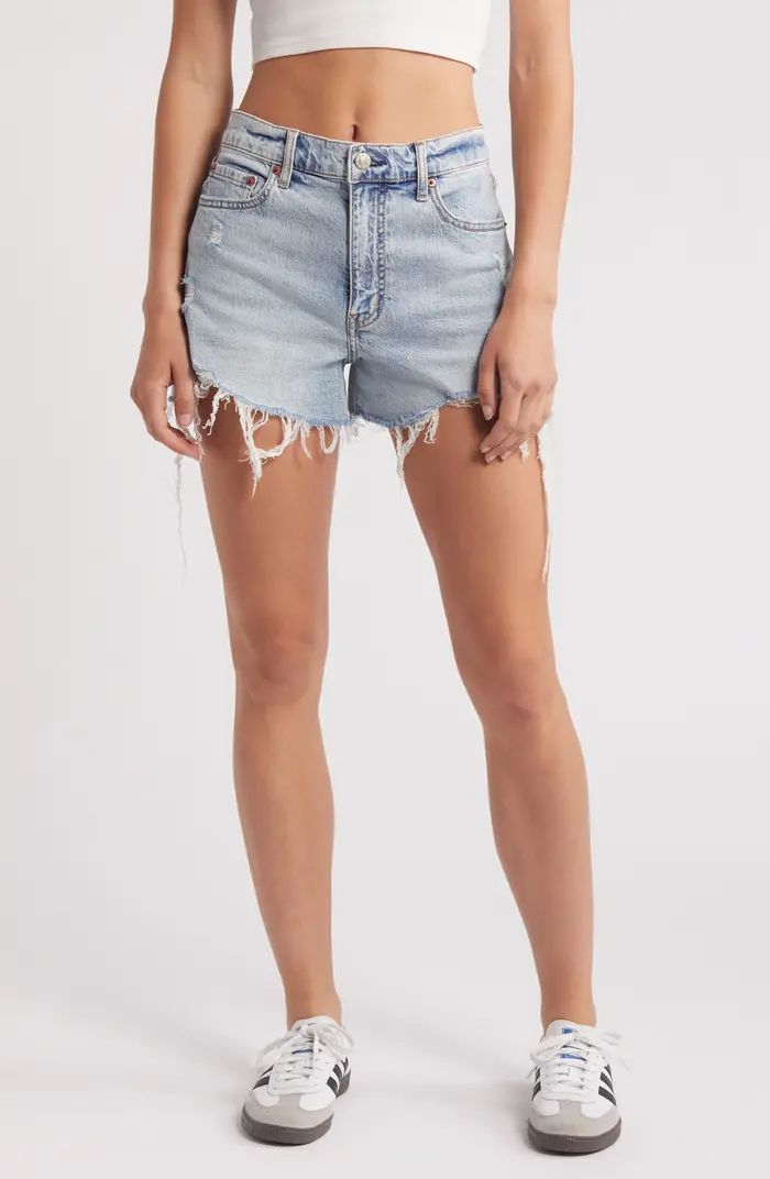 DAZE Troublemaker Distressed High Waist Denim Shorts | Nordstrom | Nordstrom