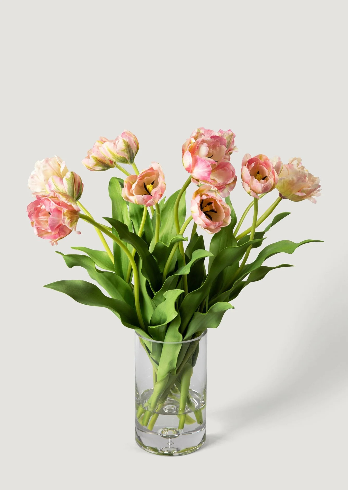 Mauve Pink Tulip Arrangement in Glass Vase | Faux Flowers at Afloral | Afloral