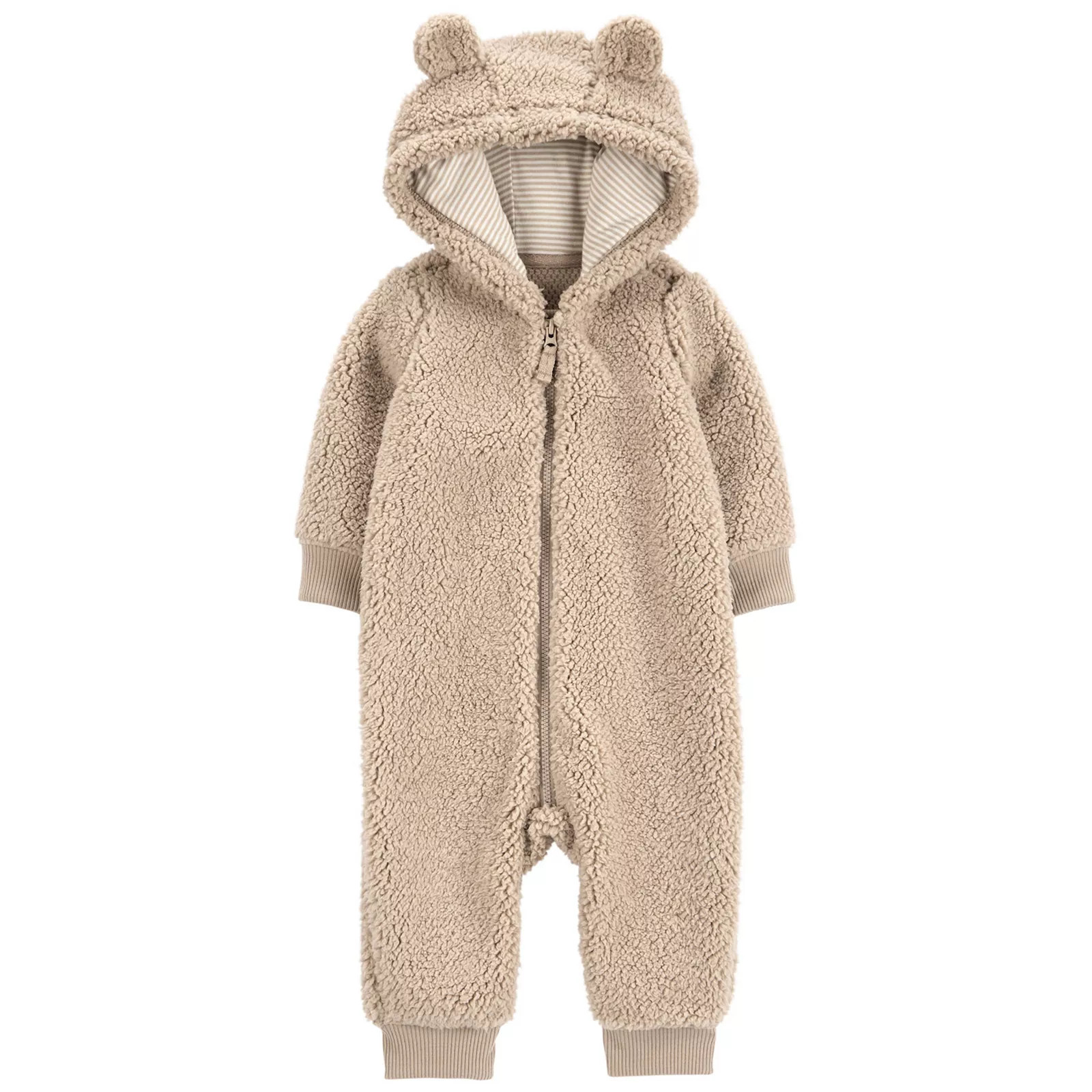 Baby Boy Carter's Teddy Fleece Bear Zip-Up Bodysuit, Boy's, Size: 9 Months, Brown | Kohl's