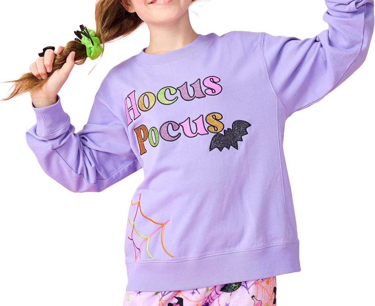 iscream Big Girls Sweatshirt, Crewneck 100% Cotton French Terry Fun Graphic | Amazon (US)