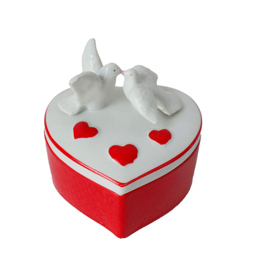 LEFTON Kissing Doves and Heart Box 7680 - Valentines Day Gift, Ceramic Porcelain - Etsy | Etsy (US)