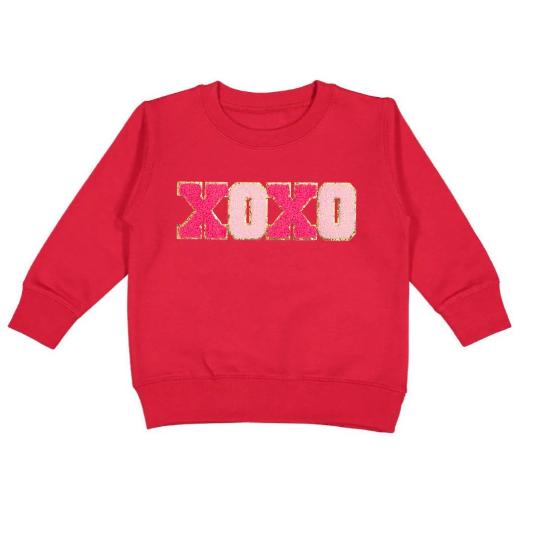 XOXO Patch Valentine's Day Sweatshirt - Red | Sweet Wink