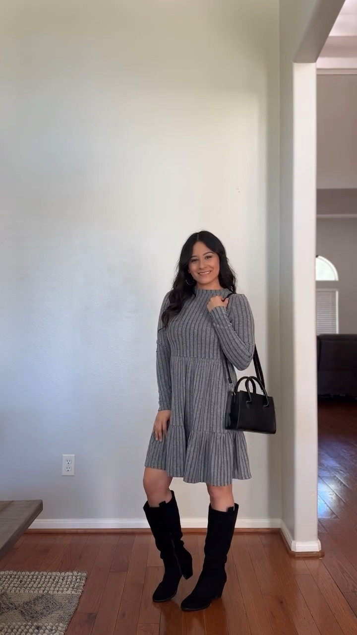 |AD| Knit Sweater Dress✨
.
.
This dress is so soft and warm! I am wearing size XS for reference but it is a little tight around the arms, I’d suggest to size up. Perfect for winter! 
.
.
🛍️To shop my outfits 🛍️
.
✨Download the @shop.ltk app and follow my shop @yudithcpzo to see all outfit details! 
.
✨Shop my Amazon Storefront/LTK link in bio or comment links on this post and I’ll send you DM! 
—————————————————————————-
#sweaterdress #winterstyle #winteroutfit #winterfashion #knitdress #dressoftheday #winterdress #ribbedknit #petitestyle #petitefashion #winterlook #winterwear