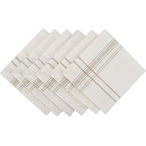 DII 100% Cotton Everyday French Stripe Tabletop Collection, Napkin Set, White Chambray 6 Count | Amazon (US)
