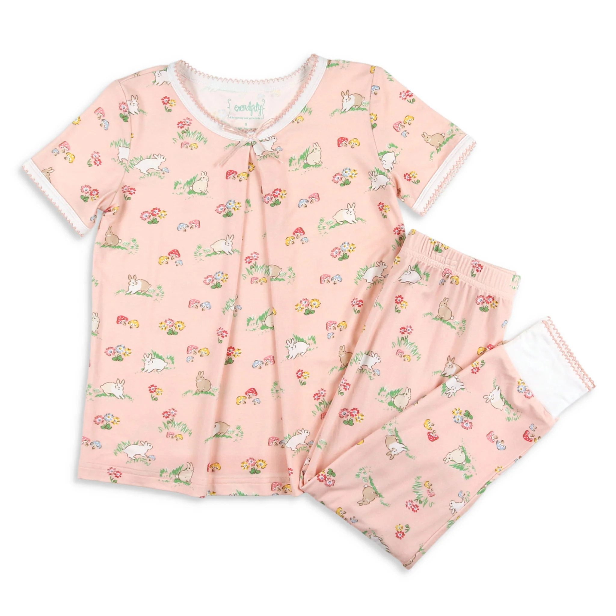 Girls Pink Bunny Loungewear - Shrimp and Grits Kids | Shrimp and Grits Kids