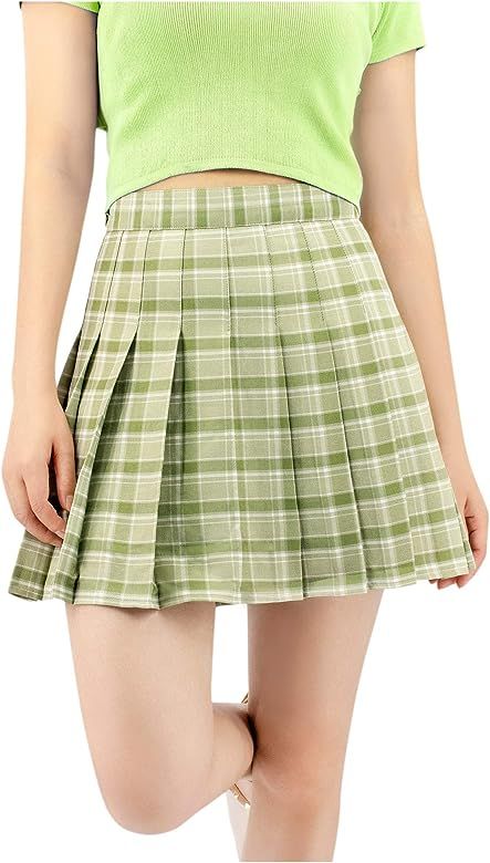 US Size 0-22 Plaid Skirt High Waist Japan School Skirts with Shorts for Women | Amazon (US)