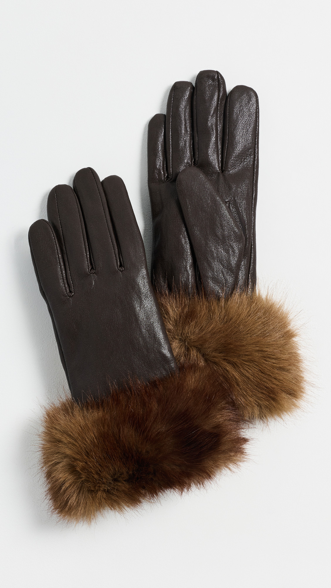 Apparis Betty Mink Gloves Brown/Mink L/XL | Shopbop