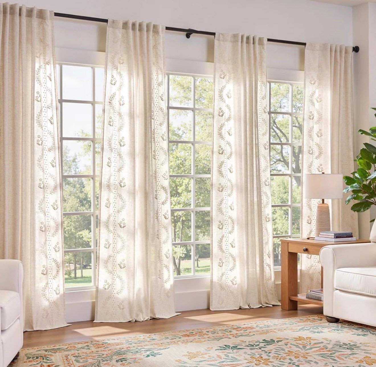Farmhouse floral linen patterned curtains

#LTKHome #LTKSaleAlert