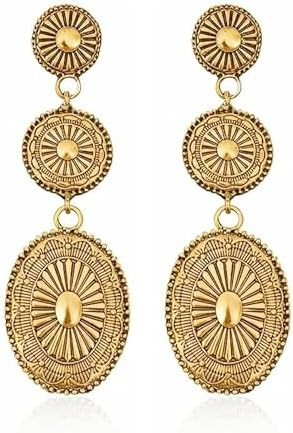 Western Earrings Jewelry for Women Gold/Silver Turquoise Earrings Vintage Concho Earings Country ... | Amazon (US)