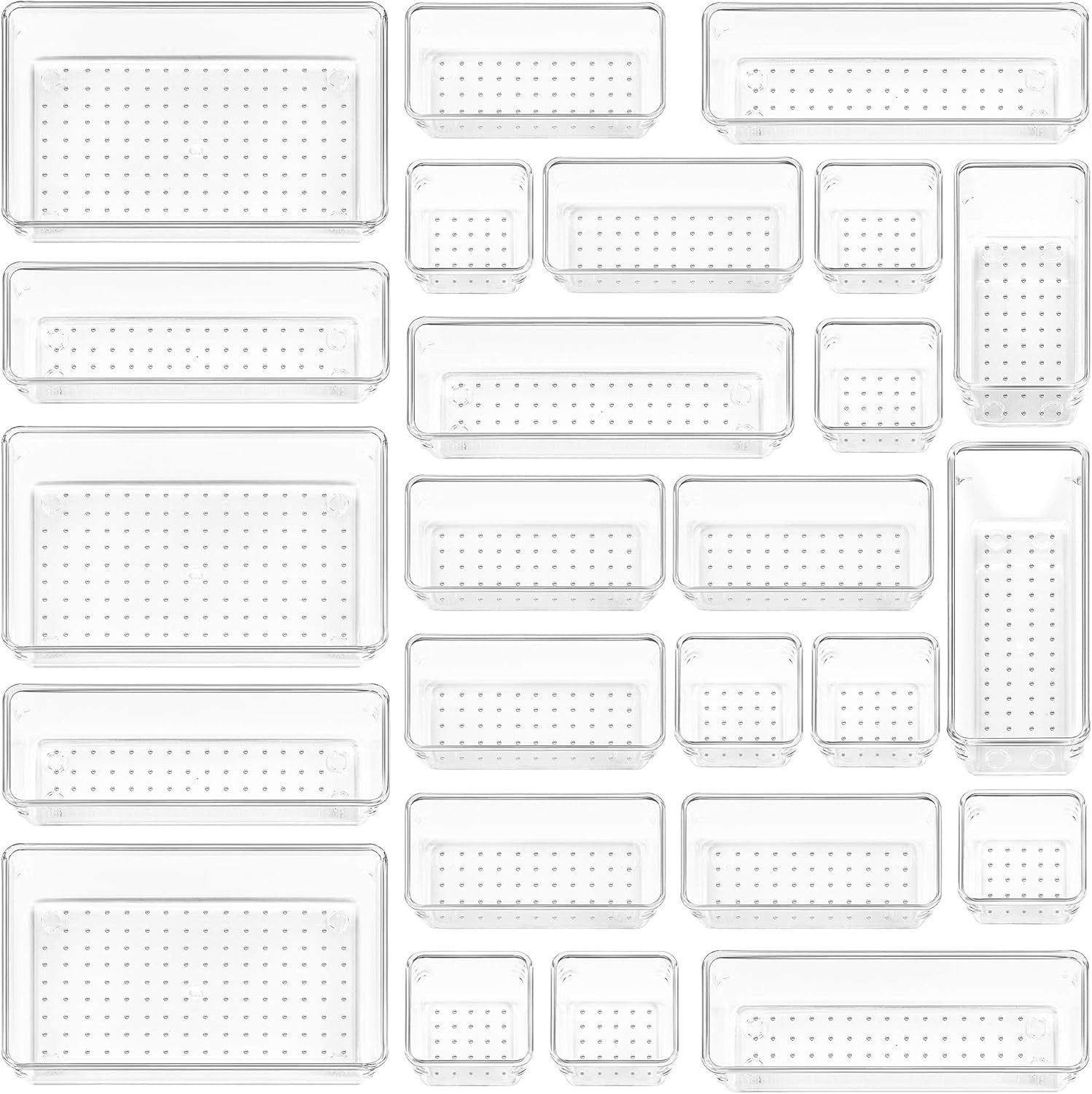 Vtopmart 25 Pieces Drawer Organiser with 4 Sizes, Make-Up Organiser System, Dressing Table Organi... | Amazon (DE)