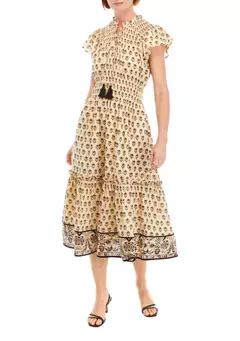 Women's Ruffle Sleeve Printed Tiered Dress | Belk