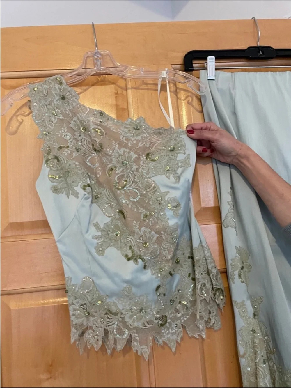 Mandalay Aqua One shoulder Embellished Set | Poshmark