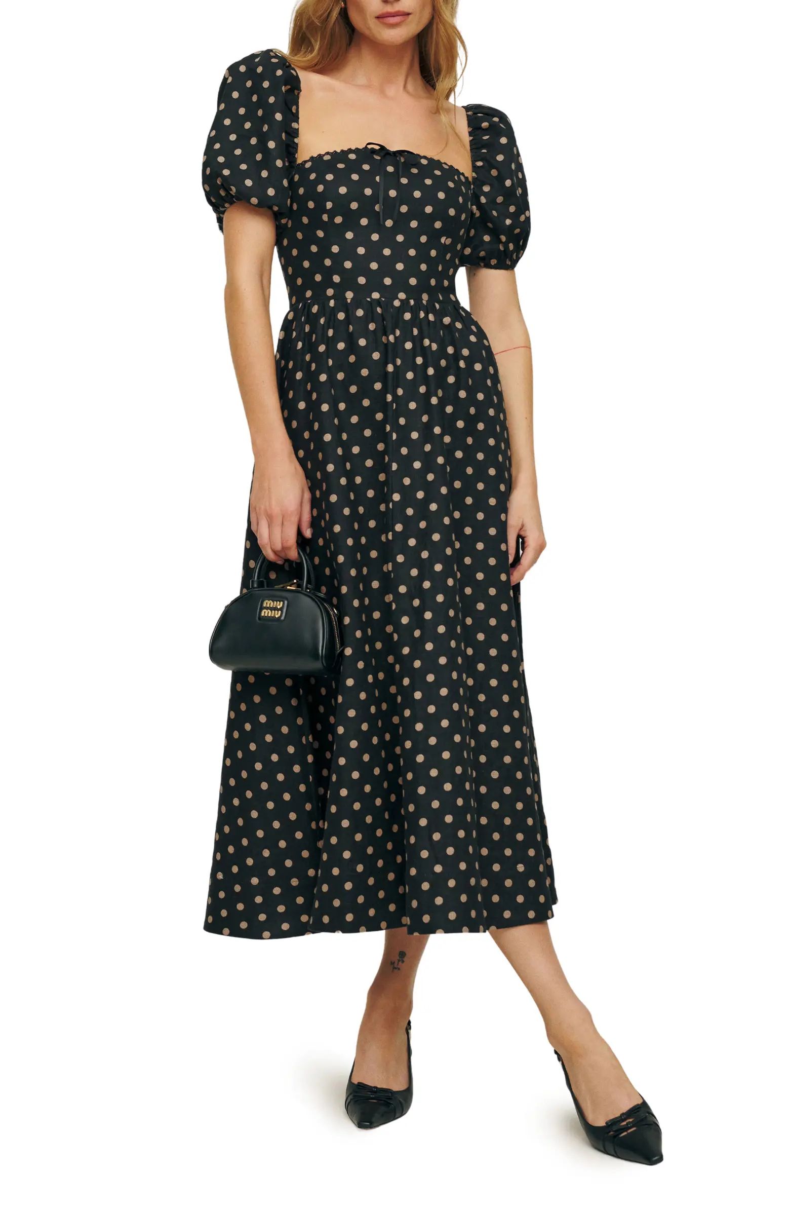 Marella Puff Sleeve Linen Dress | Nordstrom
