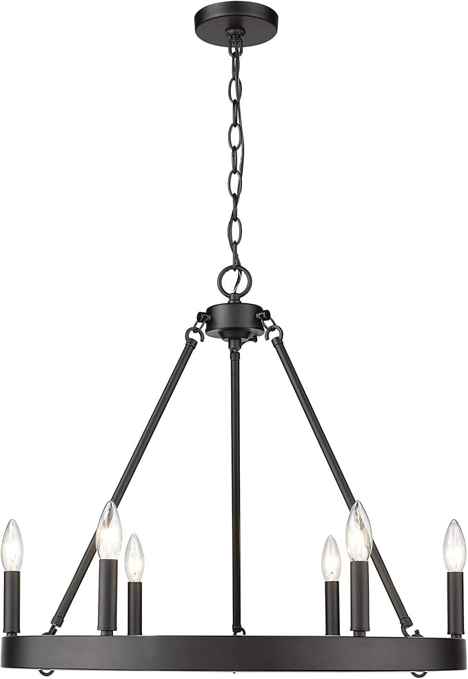 Golden Lighting 1017-6 BLK Alastair Chandelier, 6 Light, Matte Black | Amazon (US)
