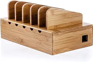 Prosumer's Choice Natural Bamboo Charging Station Rack for Smartphones and Tablets | Simple All-i... | Amazon (US)