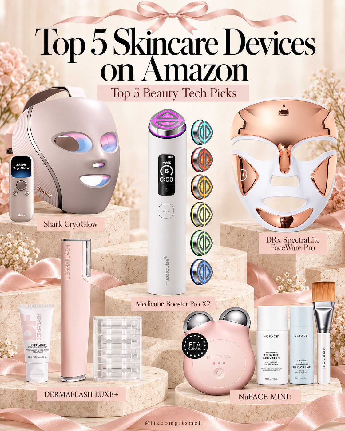 Beauty tech is having a MOMENT, and these are the Amazon skincare devices worth knowing about if you love taking your routine beyond serums and moisturizers. ✨ 

From LED light therapy and microcurrent to at-home dermaplaning and glow-boosting skincare tools, these are the kinds of devices that can turn an everyday routine into a serious self-care ritual.

Top 5 Skincare Devices:
- ✨ Shark CryoGlow — LED face mask with targeted cooling technology
- 💗 Medicube Booster Pro — multi-mode Korean beauty device for an elevated at-home skincare routine
- 💡 Dr. Dennis Gross DRx SpectraLite FaceWare Pro — LED light therapy mask featuring red + blue light
- 🪒 DERMAFLASH LUXE+ — at-home dermaplaning device for exfoliating peach fuzz + dead surface skin
- ⚡ NuFACE MINI+ — microcurrent facial device designed to temporarily improve facial contour and appearance

This is such a good roundup to save if you’ve been comparing LED face masks, microcurrent devices, Korean skincare tools, dermaplaning devices + at-home beauty tech before investing in one. 🎀

📌 Save this for Amazon beauty finds + skincare devices worth researching!

Everything is Linked! ↓

#LTKSaleAlert #LTKBeauty #LTKTravel