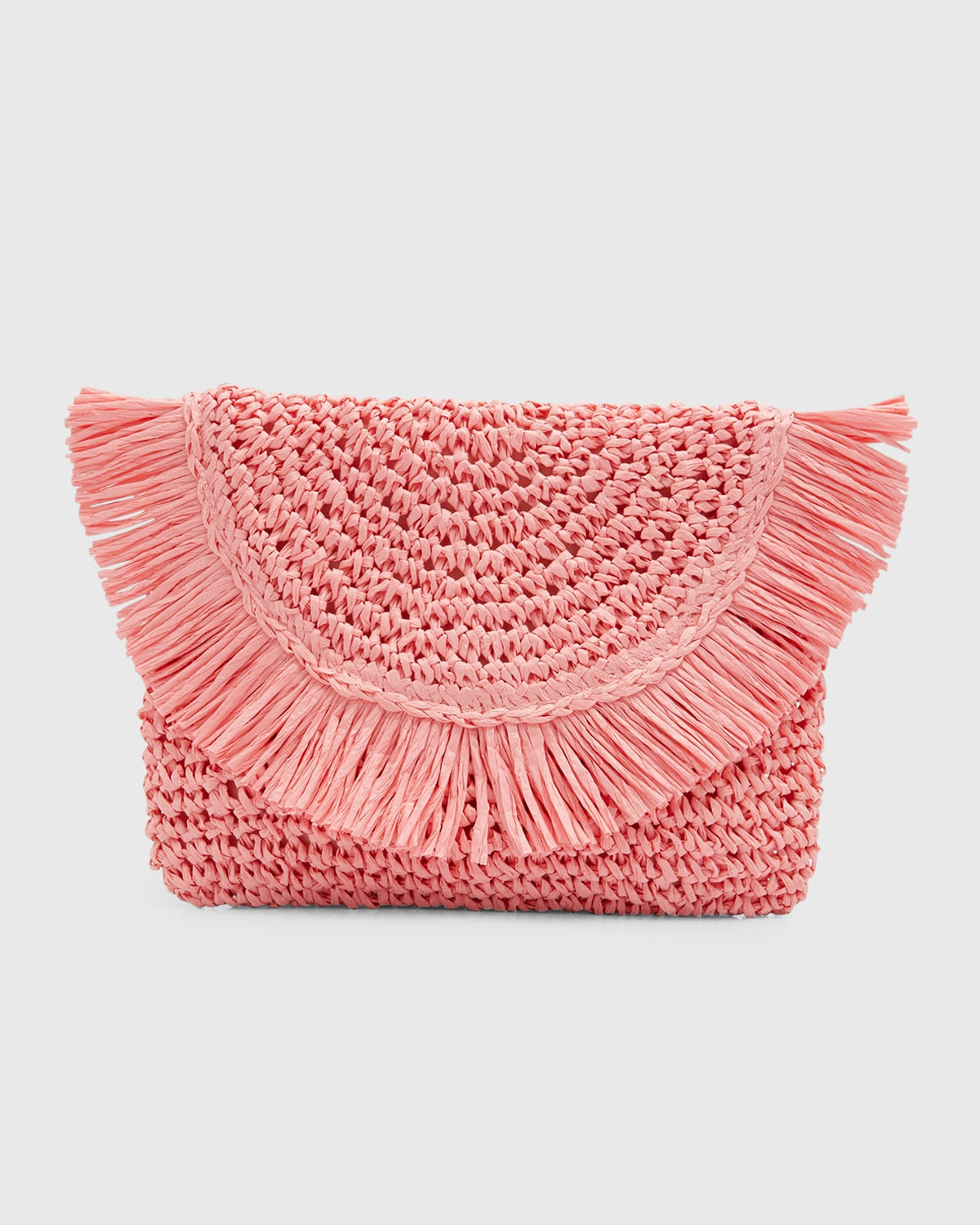 Riley Fringe Straw Clutch Bag | Neiman Marcus
