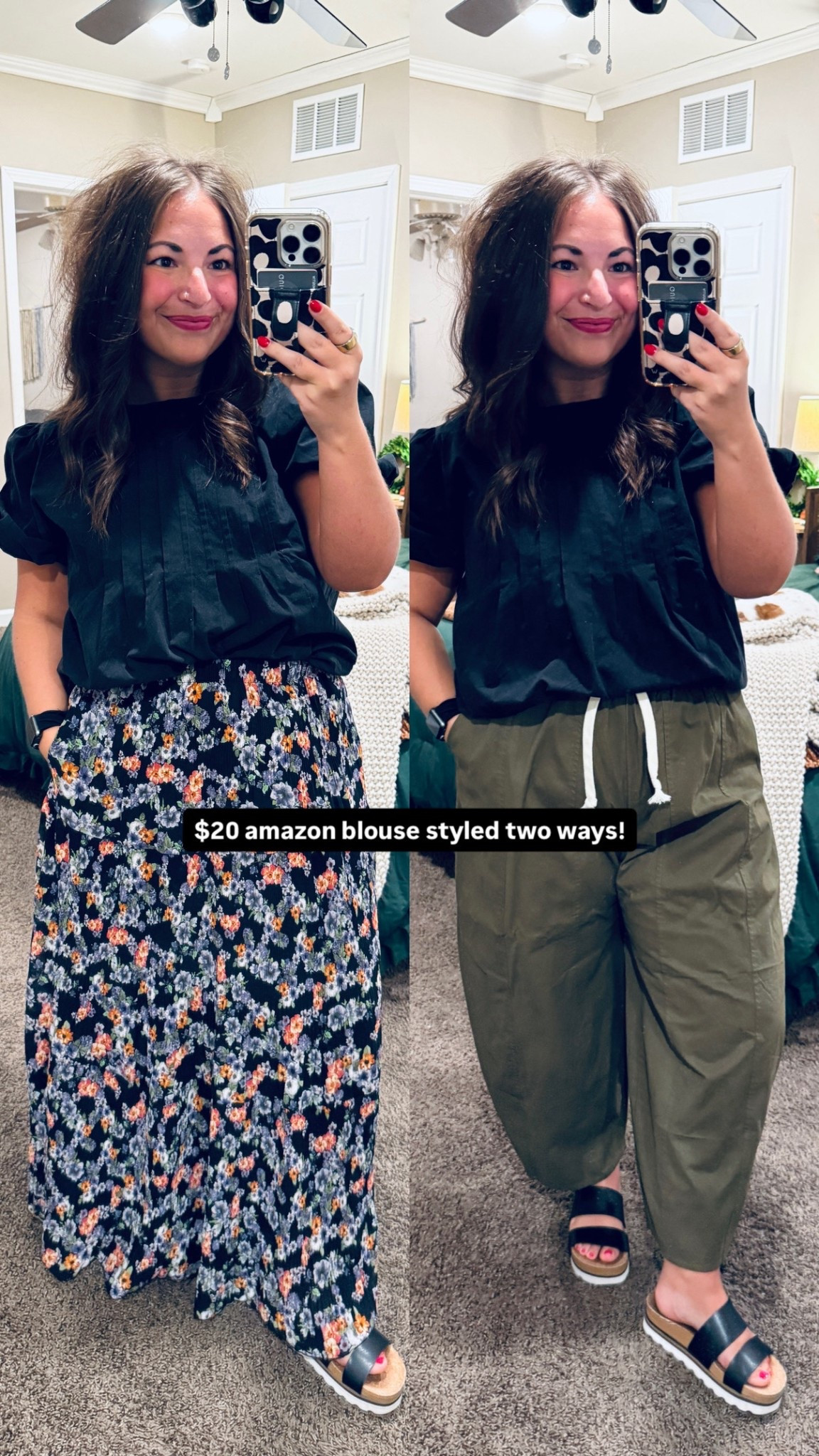 $20 amazon blouse styled two ways!
