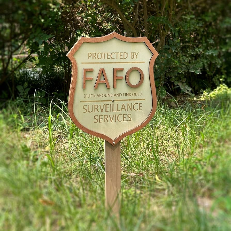 Fuck Around and Find Out Sign, FAFO Surveillance Sign Front Yard Sign Decor, 2nd Amendment Protec... | Amazon (US)