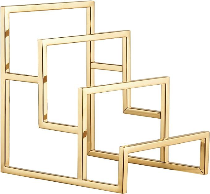Elitnus Gold Clutch Purse Display Stand - 3 Steps Clutch Handbag Holder Purse Closet Organizer - ... | Amazon (US)