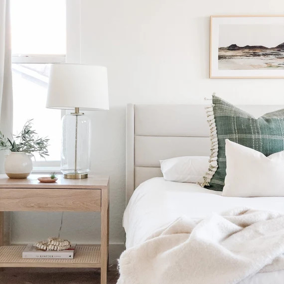 Wool Green Grey Pillow Cover with Fringe  24 x 24  Geometric | Etsy | Etsy (US)