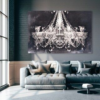 Oliver Gal 'Dramatic Entrance Night' Fashion and Glam Chandeliers Wall Art Canvas Print - White, ... | Bed Bath & Beyond