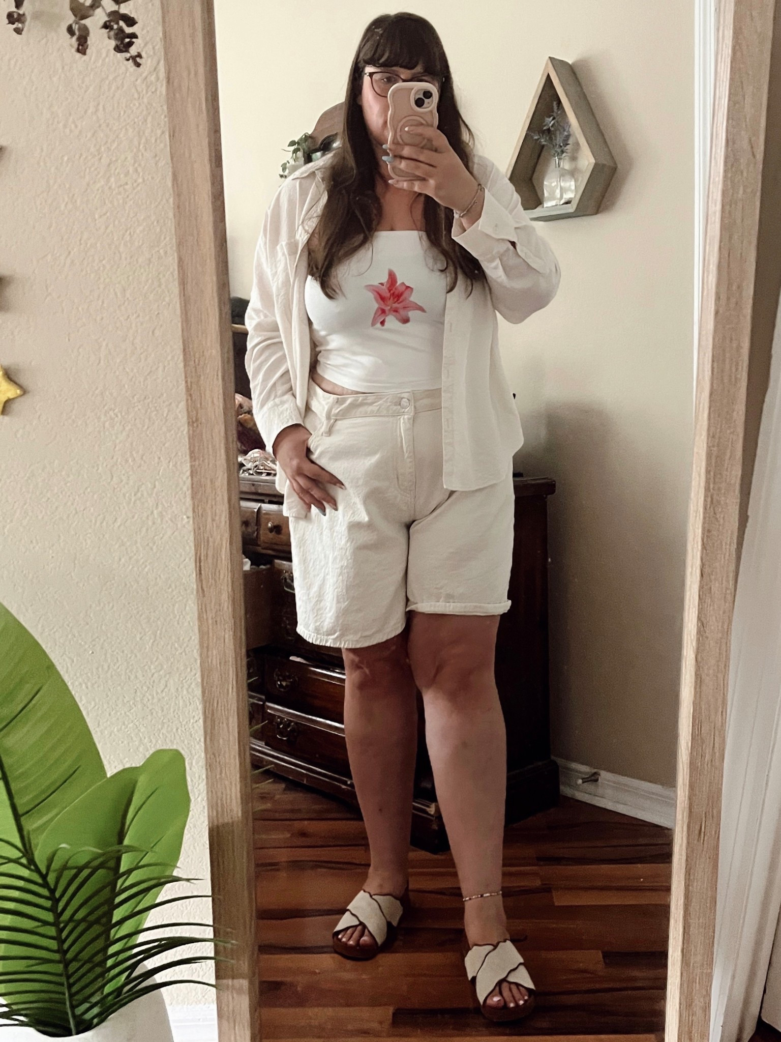 OOTD 🌺

Ltkfindsunder100 / ltkfindsunder50 / ltkmidsize / LTKshoecrush / LTKsalealert / hibiscus / hibiscus tube top / white tube top / hibiscus top / flower tube top / tube top / summer going out top / going out up / going out tops / summer going out tops / off white shorts / midi shorts / white shorts / butter yellow / butter yellow shorts / butter yellow blouse / button down blouse / oversized shirt / oversized blouse / j. Crew factory / J. Crew / J. Crew sandals / sandals / summer sandals / pink flower top / Amazon / Amazon tube top / Amazon top / Amazon style / Amazon fashion / Amazon finds / target / target style / target finds / target fashion / sale / sale alert / plus size / midsize / summer outfit 

#LTKPlusSize #LTKStyleTip #LTKSeasonal