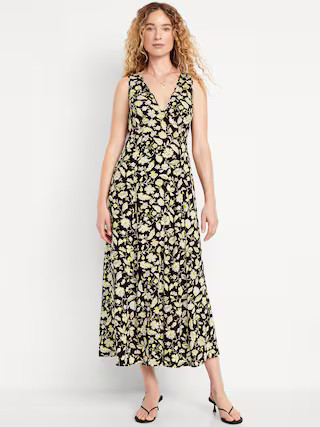 Fit & Flare Floral Maxi Dress | Old Navy (US)