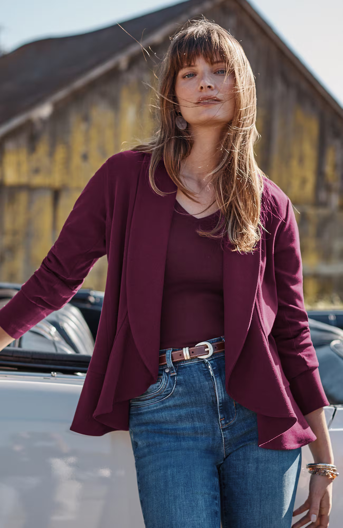 J.Jill Knit Flounced-Hem Jacket | J. Jill