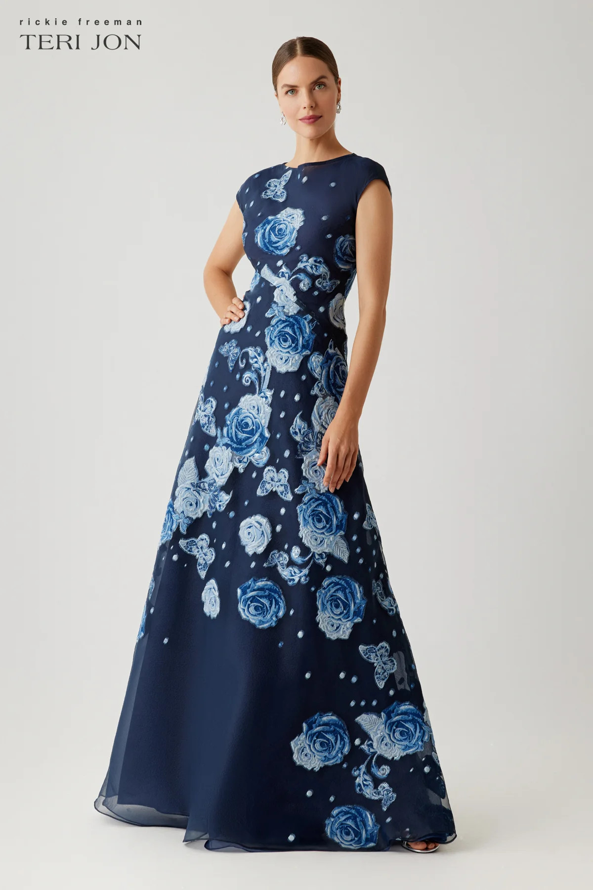 Organza Jacquard A Line Gown | TERI JON