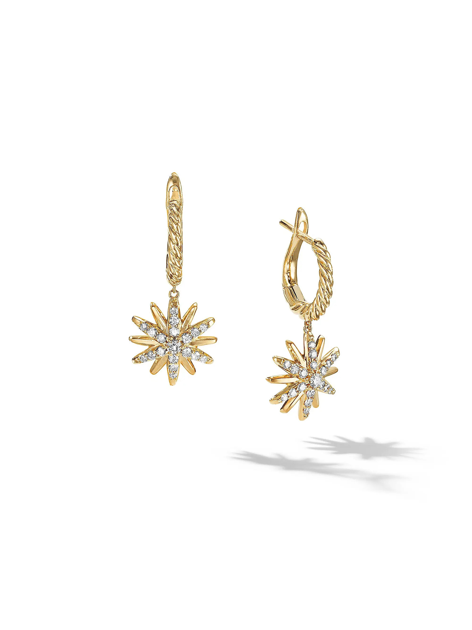 Starburst Drop Earrings in 18K Yellow Gold with Diamonds | Saks Fifth Avenue